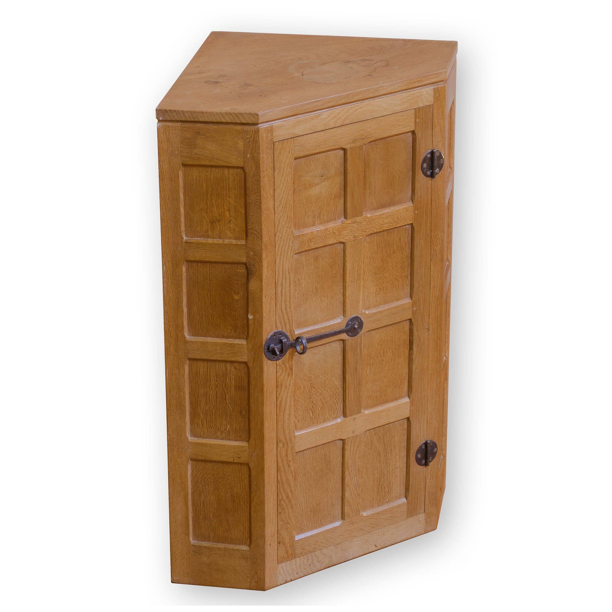 Robert 'Mouseman' Thompson Arts & Crafts Yorkshire School Oak Corner Cupboard