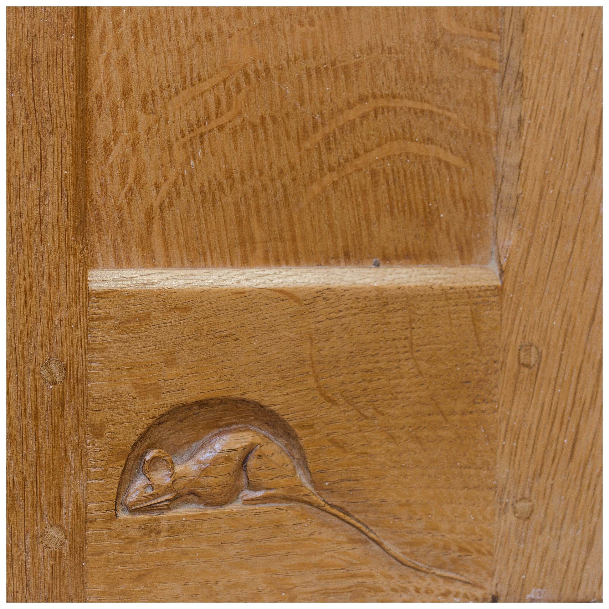Robert 'Mouseman' Thompson Arts & Crafts Yorkshire School Oak Corner Cupboard
