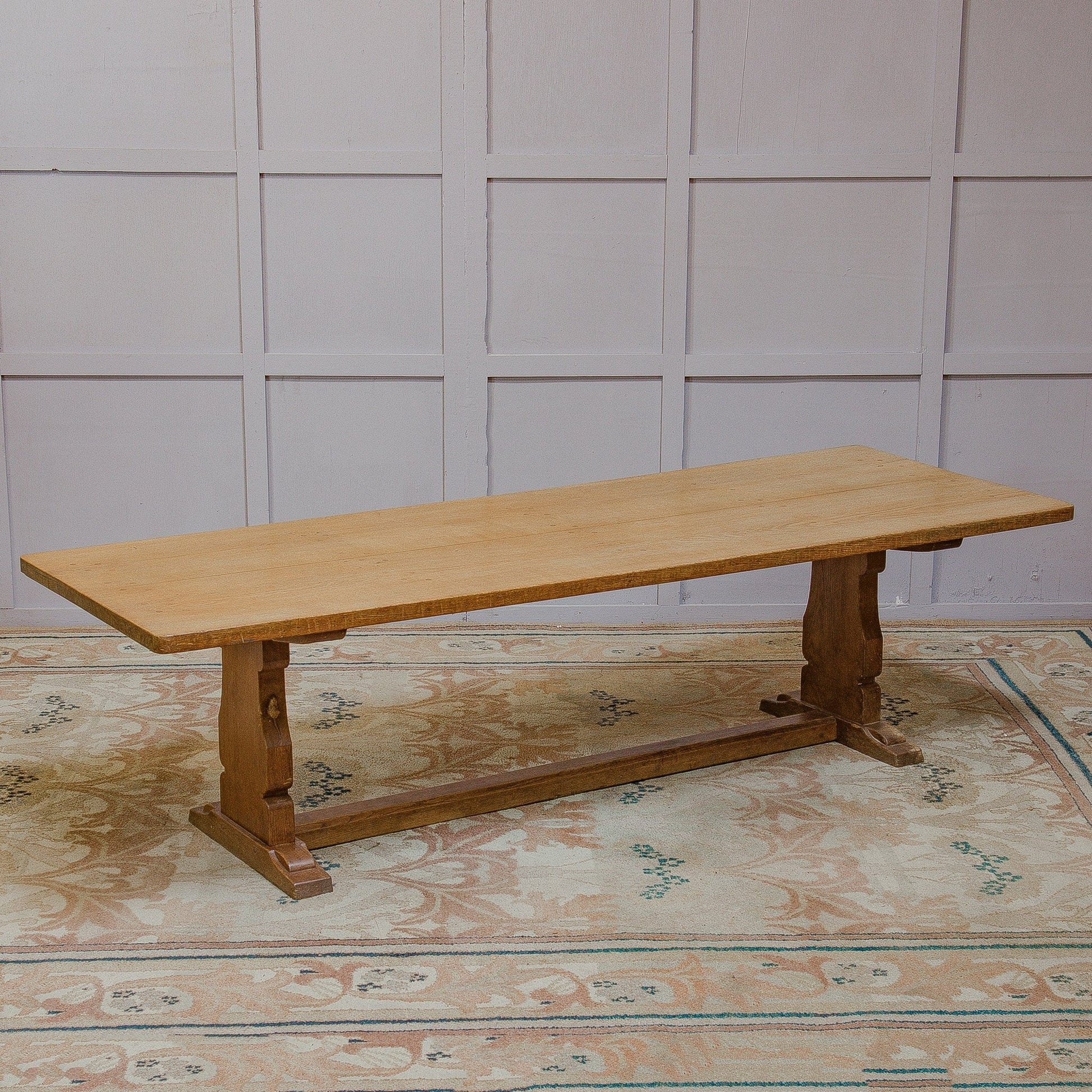 Robert Mouseman Thompson Arts & Crafts Yorkshire School Oak Dining Table c. 1960