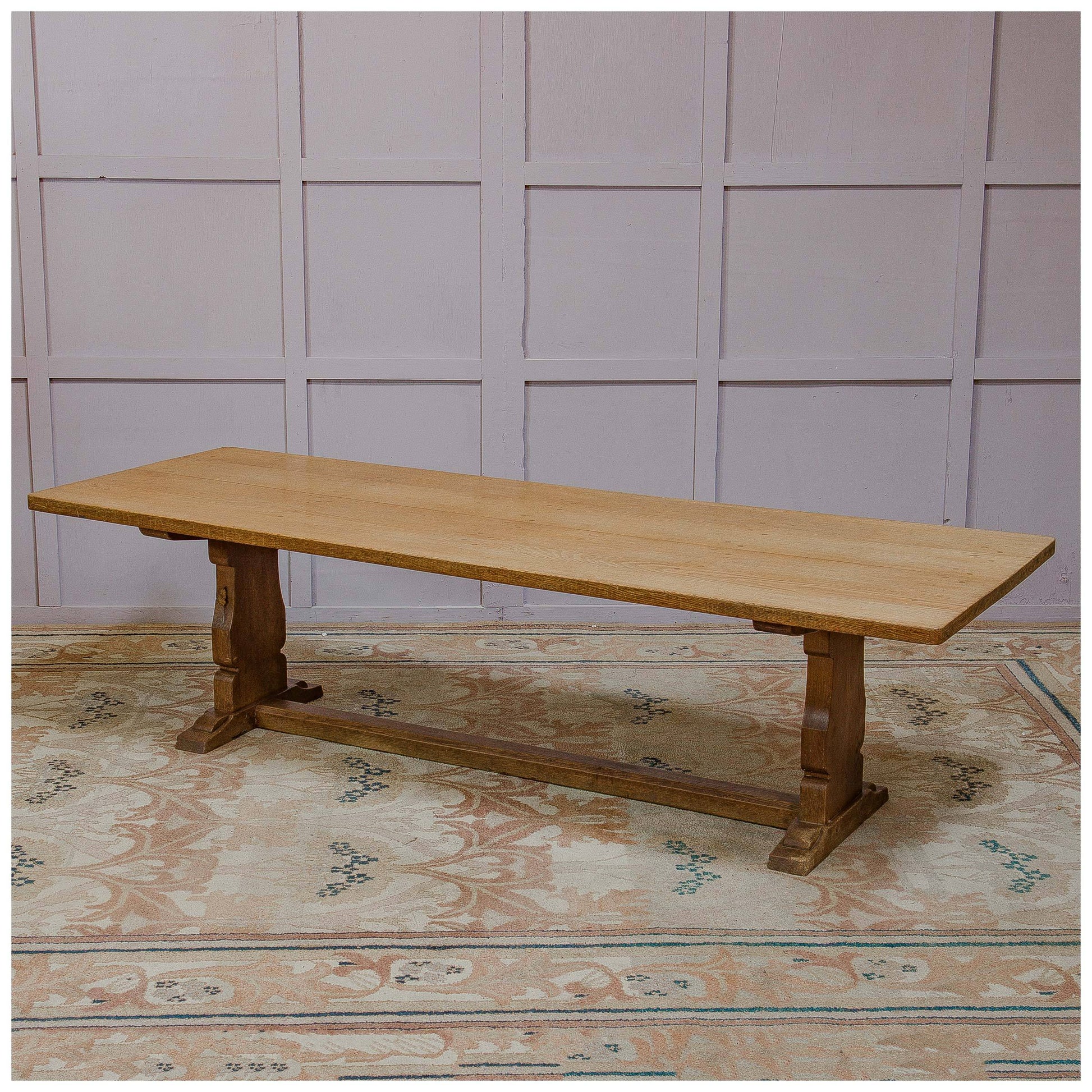 Robert Mouseman Thompson Arts & Crafts Yorkshire School Oak Dining Table c. 1960