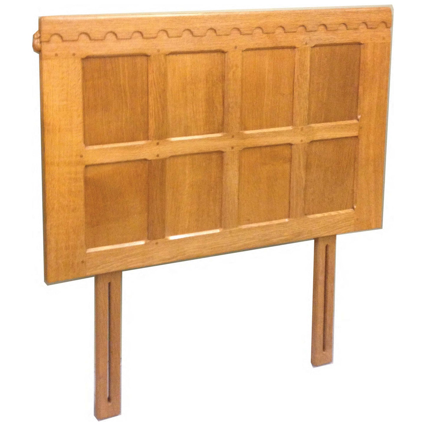 Robert 'Mouseman' Thompson Robert 'Mouseman' Thompson Arts and Crafts Blond Oak 3ft Single Headboard