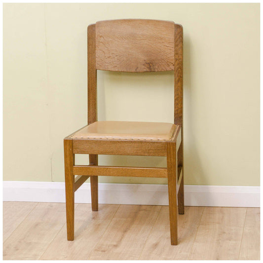 Robert 'Mouseman' Thompson Robert 'Mouseman' Thompson Yorkshire School Oak and Leather Chair