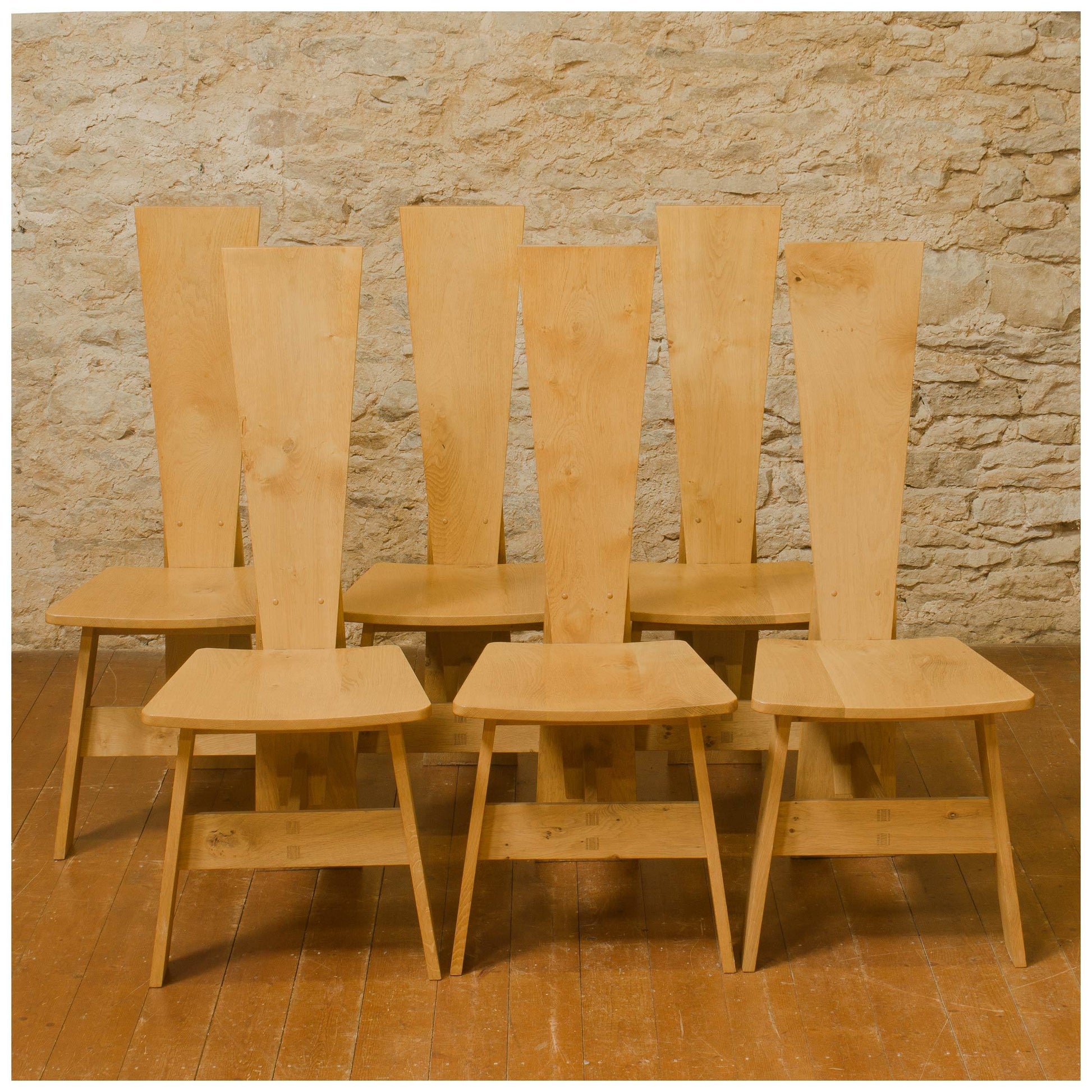 Rowena Lee Arts & Crafts Lakes School English Oak 6 Chairs