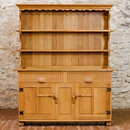 Rupert Griffiths Arts & Crafts Gothic School English Oak Dresser