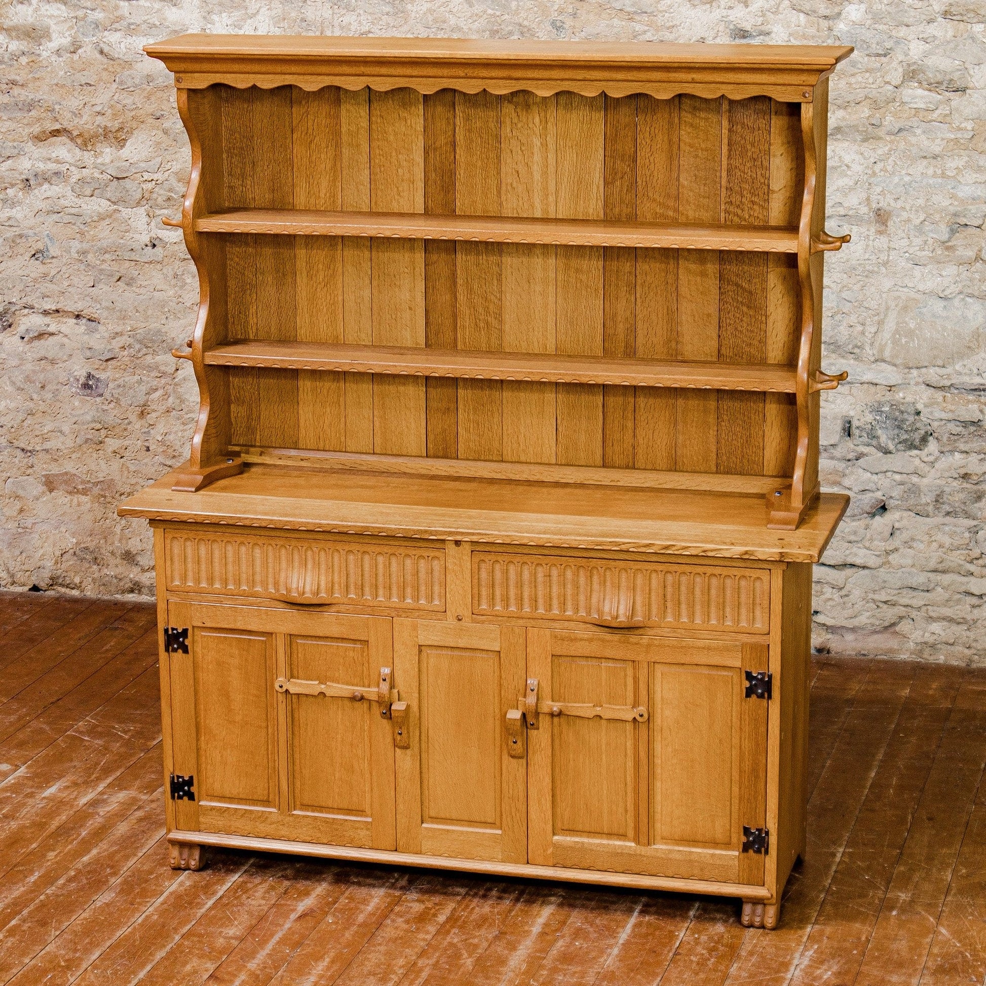 Rupert Griffiths Arts & Crafts Gothic School English Oak Dresser