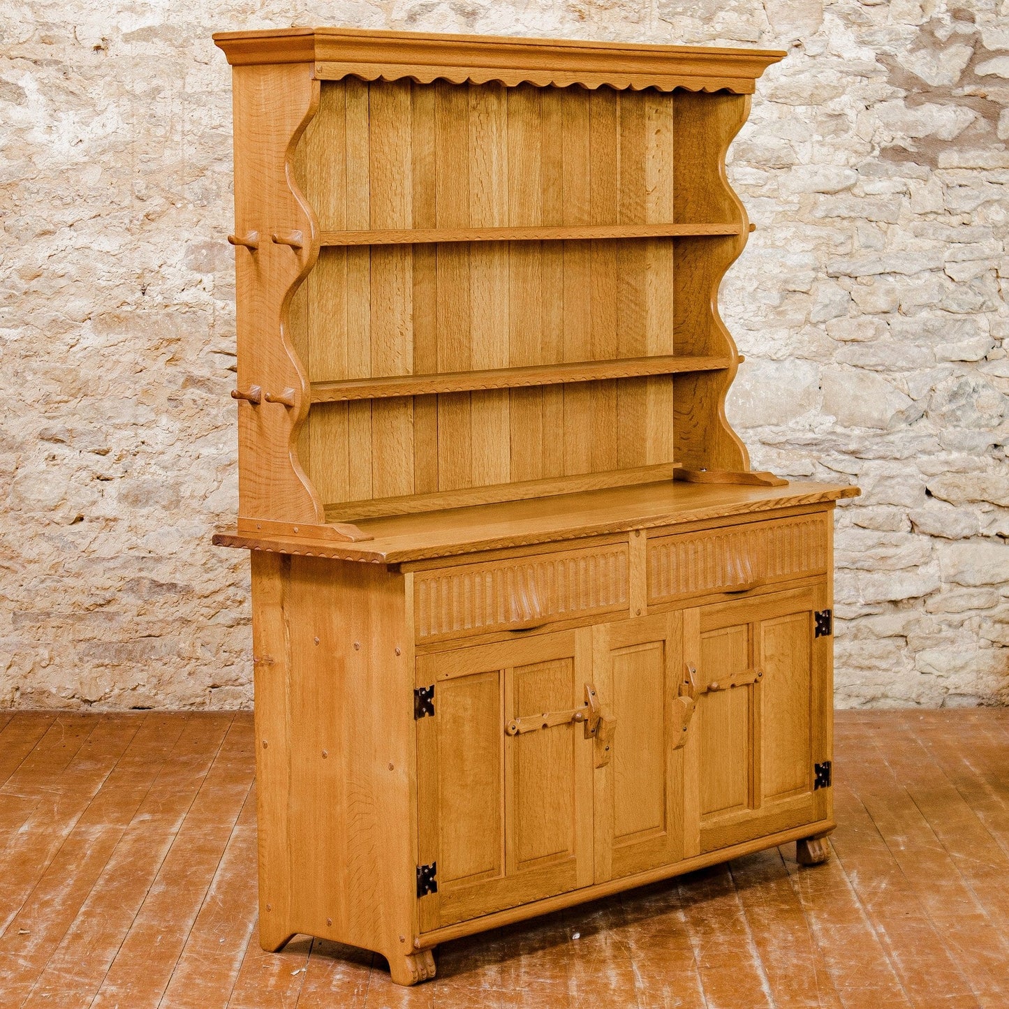 Rupert Griffiths Arts & Crafts Gothic School English Oak Dresser