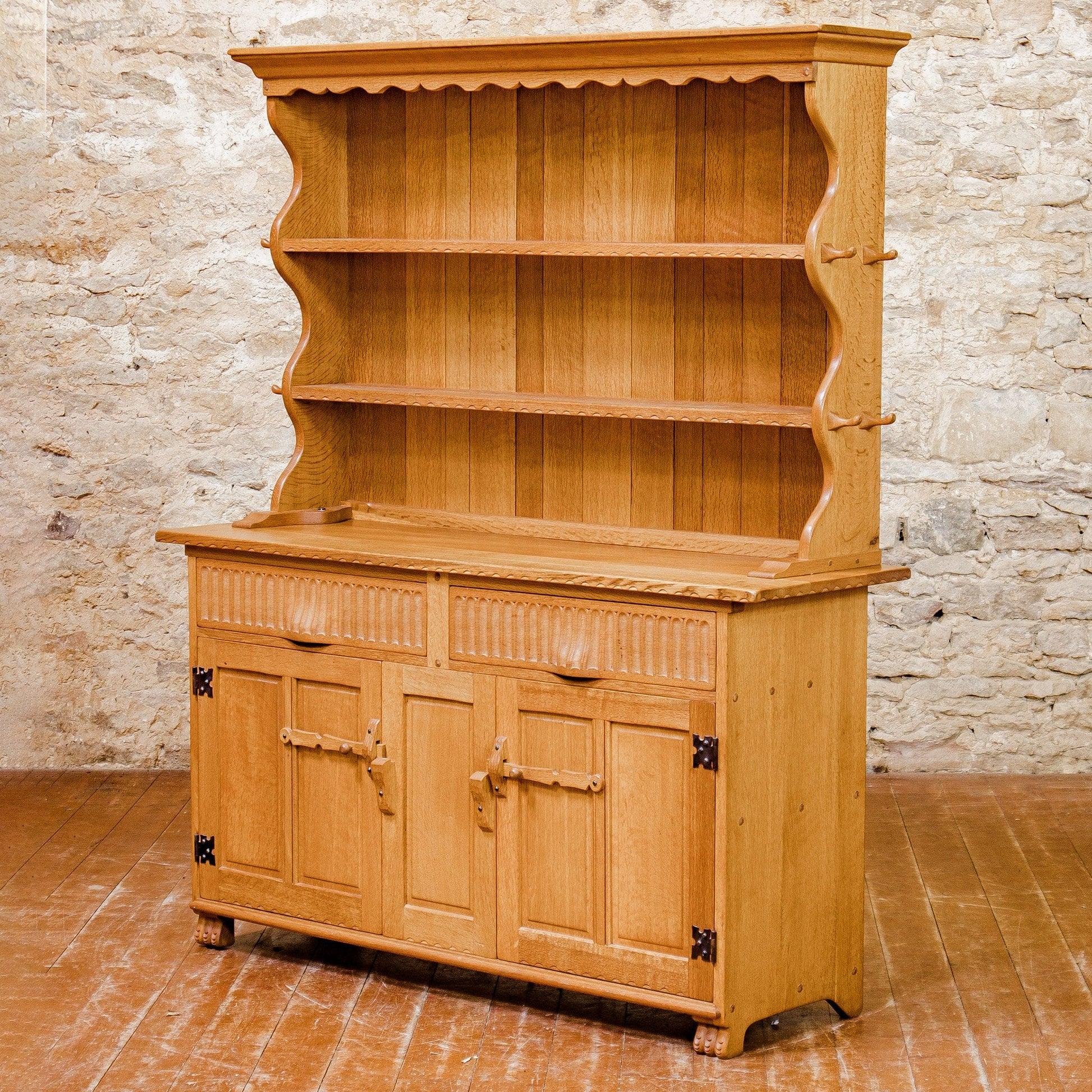 Rupert Griffiths Arts & Crafts Gothic School English Oak Dresser