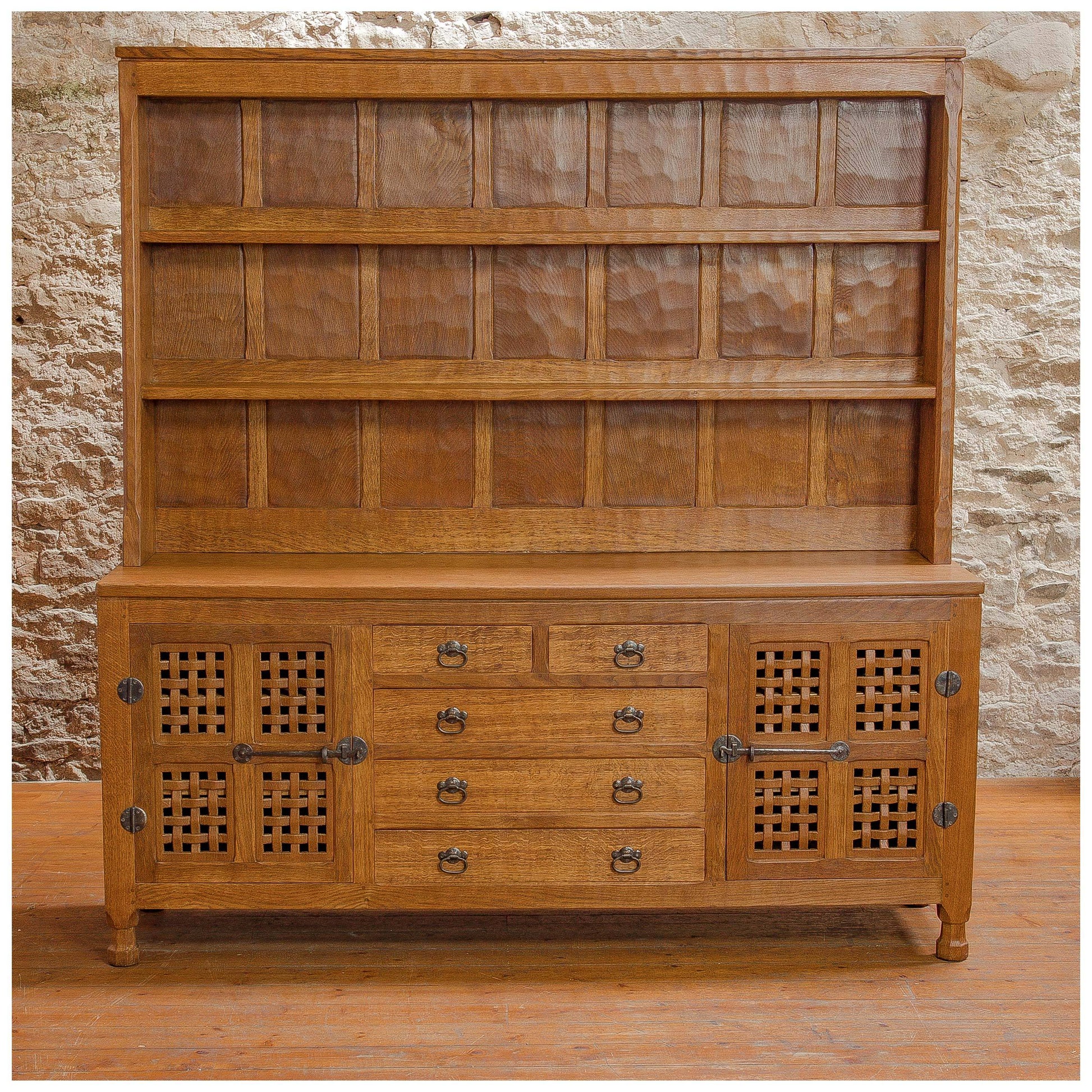 Sid Pollard [Ex-Mouseman] Arts & Crafts Yorkshire School English Oak Dresser