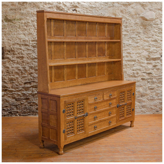 Sid Pollard [Ex-Mouseman] Arts & Crafts Yorkshire School English Oak Dresser