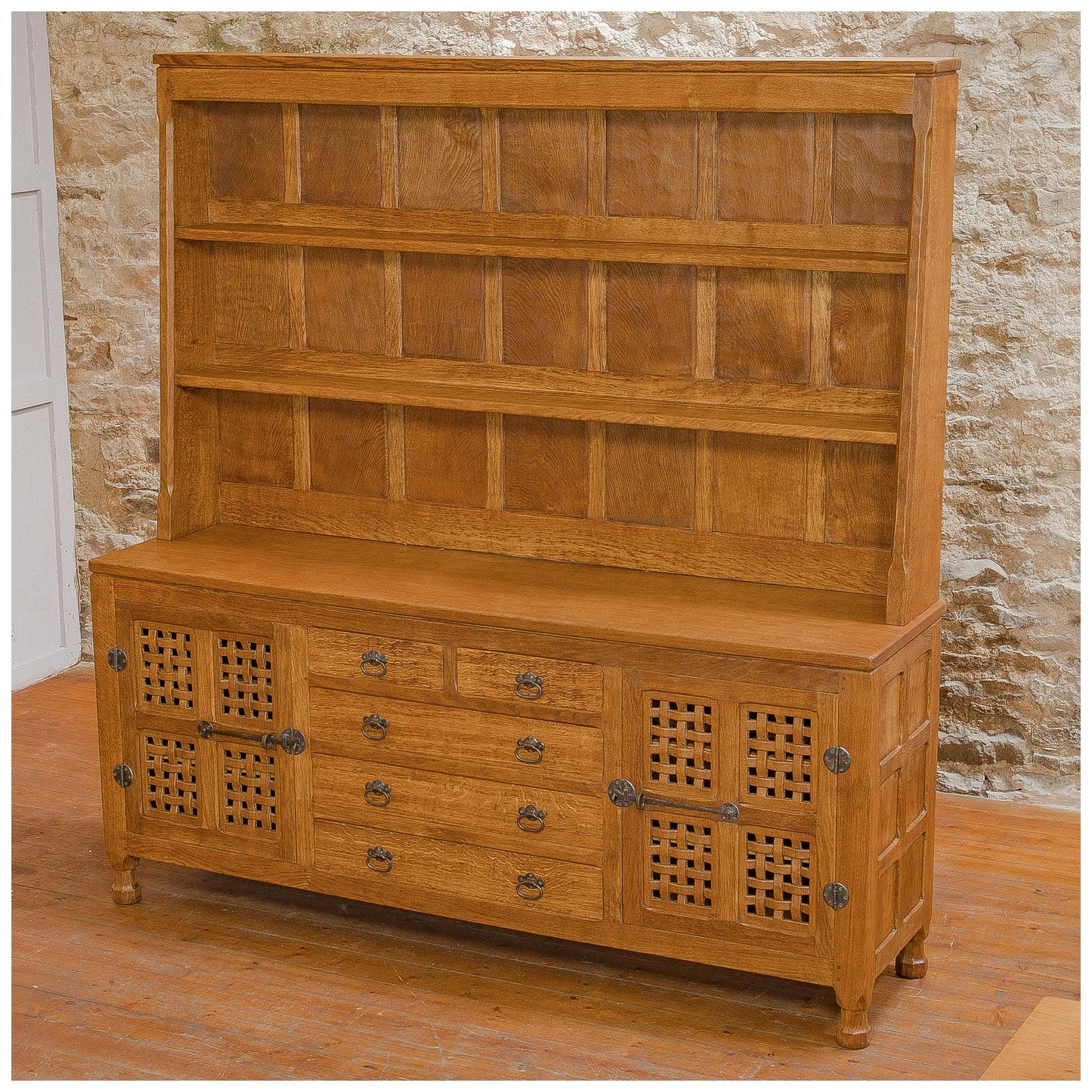 Sid Pollard [Ex-Mouseman] Arts & Crafts Yorkshire School English Oak Dresser