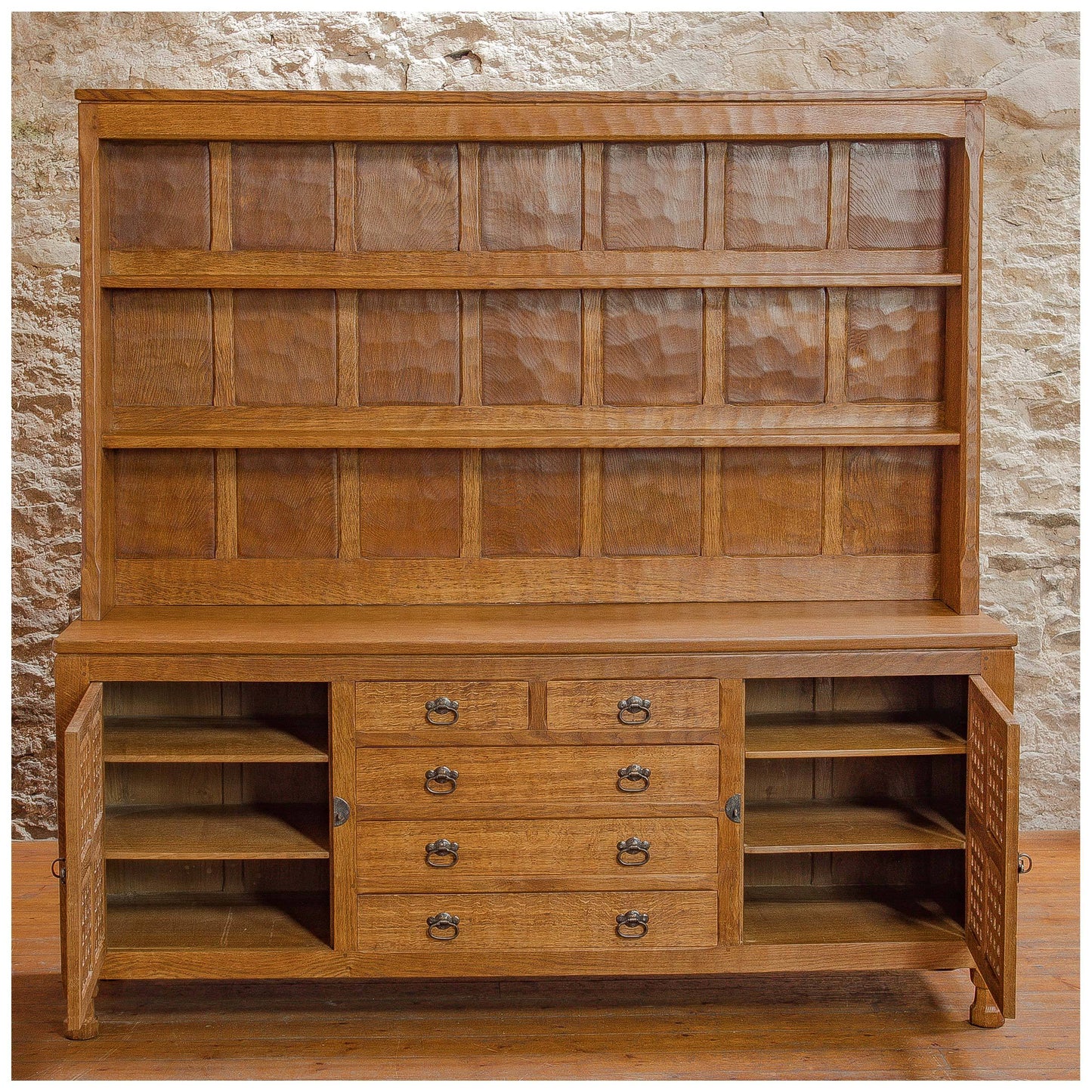 Sid Pollard [Ex-Mouseman] Arts & Crafts Yorkshire School English Oak Dresser